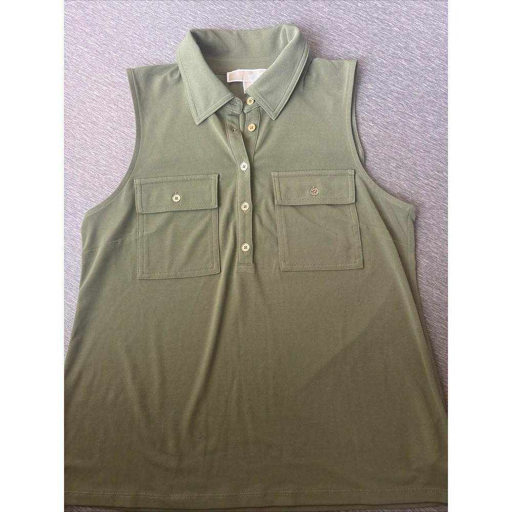 Michael Kors women's size medium olive green Sleeveless Shirt